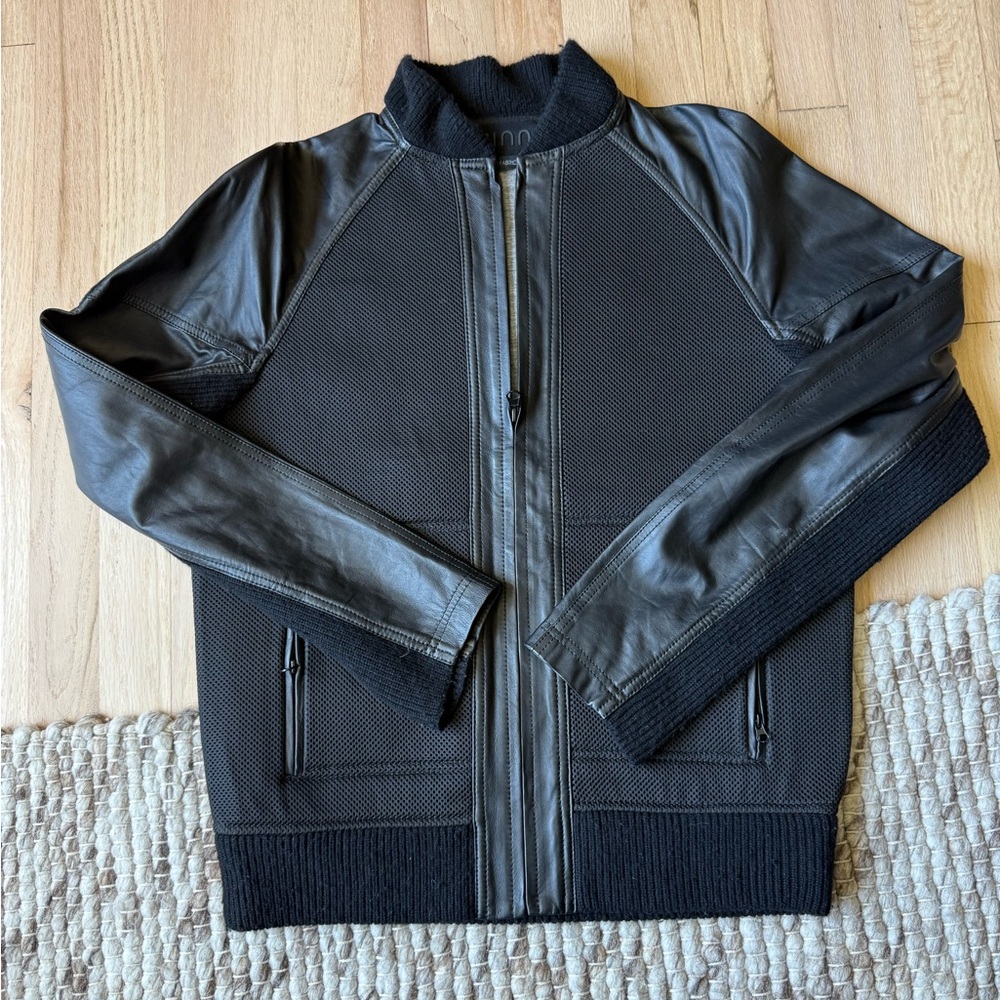 Black Leather and Mesh Jacket